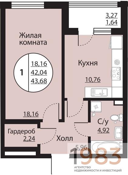 Квартира 1-комнатная квартира