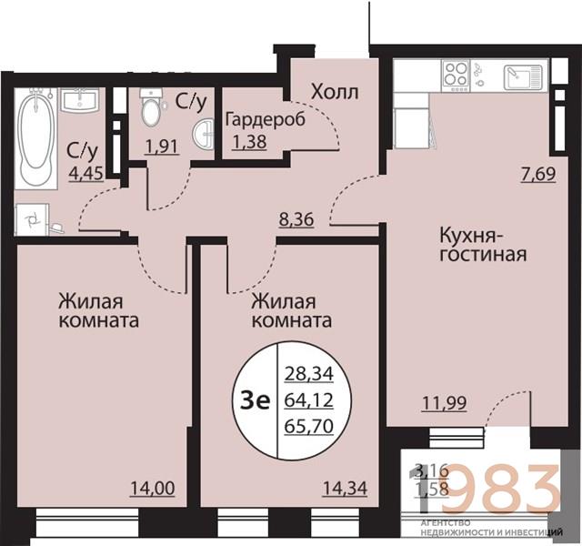 Квартира 2-комнатная квартира