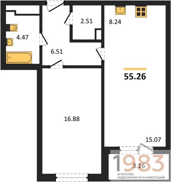 Квартира 1-комнатная квартира