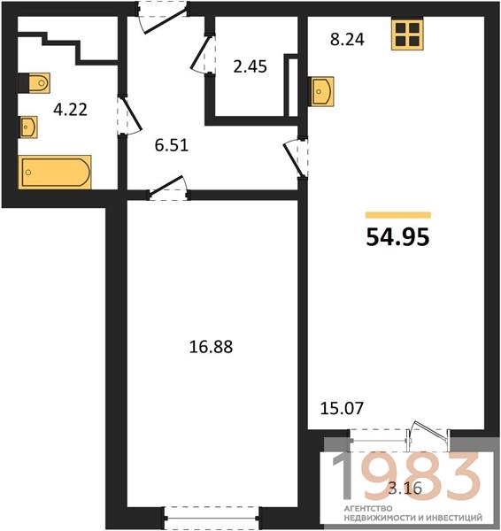 Квартира 1-комнатная квартира