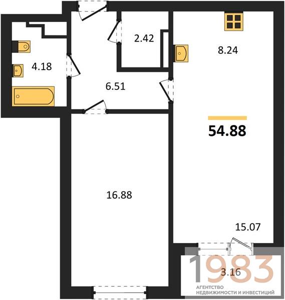 Квартира 1-комнатная квартира
