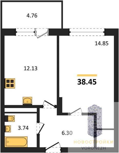 Квартира 1-комнатная квартира