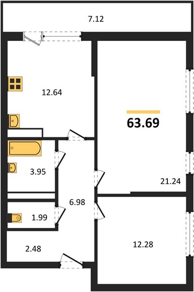 Квартира 2-комнатная квартира